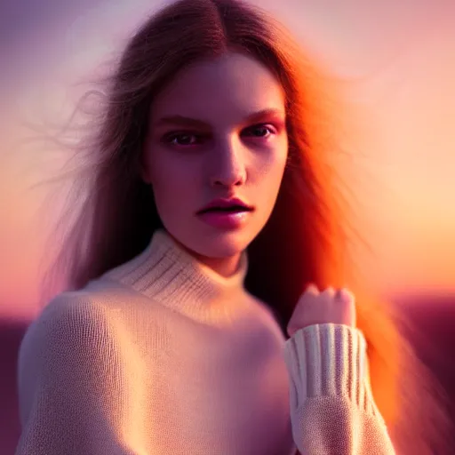 Image similar to photographic portrait of a stunningly beautiful fashionable female in soft dreamy light at sunset, contemporary fashion shoot, by edward robert hughes, annie leibovitz and steve mccurry, david lazar, jimmy nelsson, breathtaking, 8 k resolution, extremely detailed, beautiful, establishing shot, artistic, hyperrealistic, beautiful face, octane render