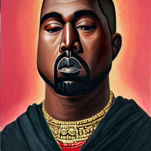 Prompt: oilpainting of Kanye West as an emperor, Oil on Canvas, in the style of Francois Gerard