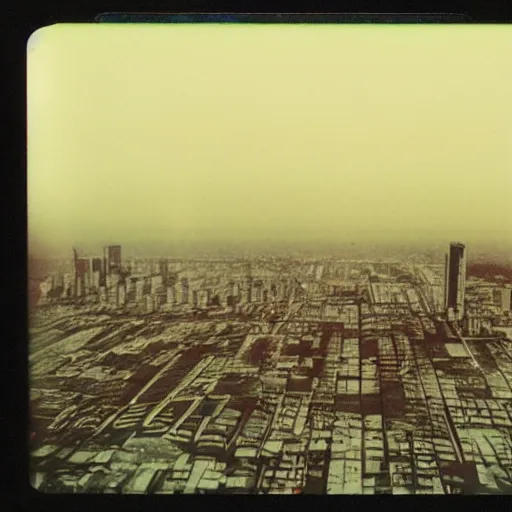 Prompt: Chiba City as described by William Gibson in the book Neuromancer. Polaroid