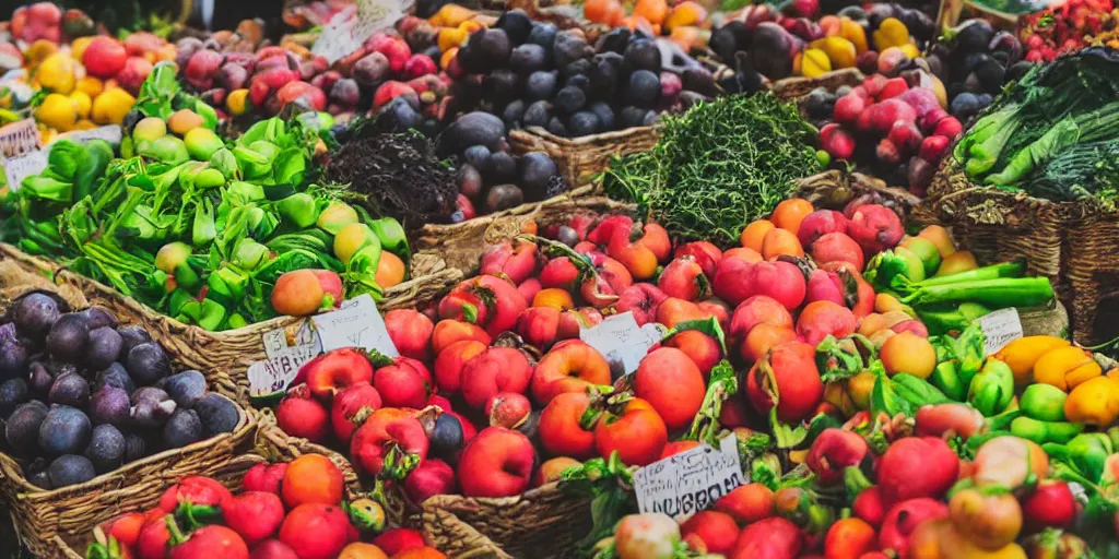 Image similar to a macro portrait of a farmers market