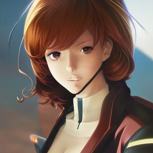 Image similar to An anime portrait of beautiful young women still from Robotech 1985 by Stanley Artgerm Lau ,WLOP, Ilya Kuvshinov ,James Jean, Andrei Riabovitchev , symmetrical