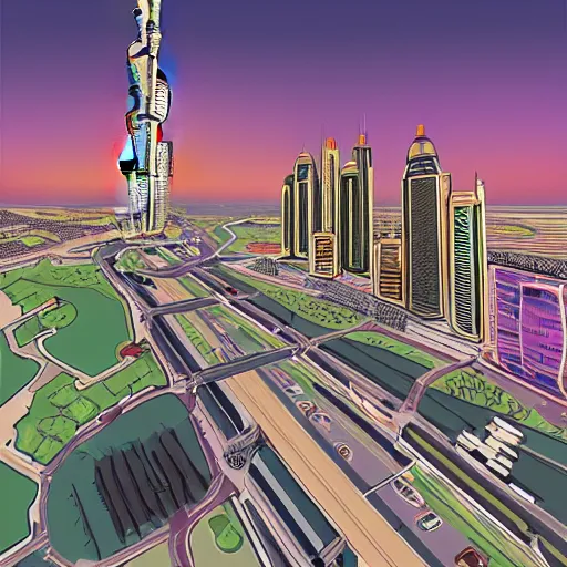 Image similar to gta : dubai, illustration