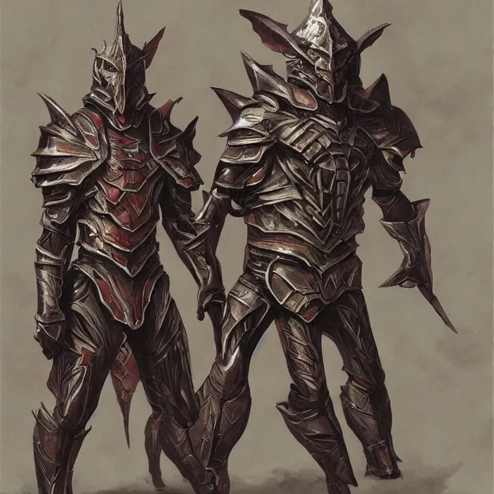 Image similar to chitin armor from morrowind concept art painted by Alex Ross