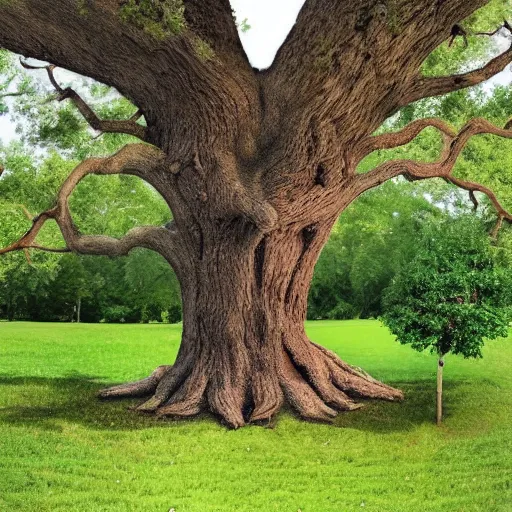 Image similar to an oak tree growing out of a person in a nursing home