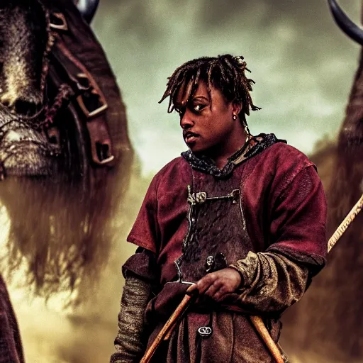 Image similar to juice wrld in Vikings very detailed 4k quality super realistic