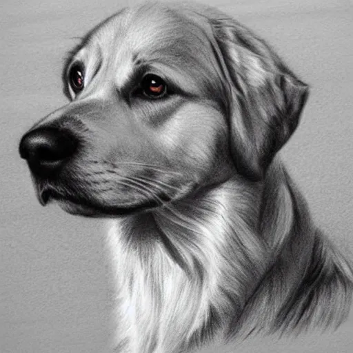 Image similar to beautiful pencil drawing of a golden retriever with karim benzema - - width 1 0 2 4