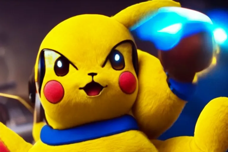 Image similar to samus aran as pikachu in the new live action pokemon movie