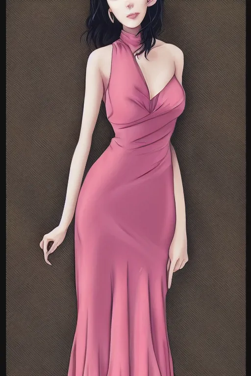 Prompt: Midi Dress portrait by Artgerm and WLOP