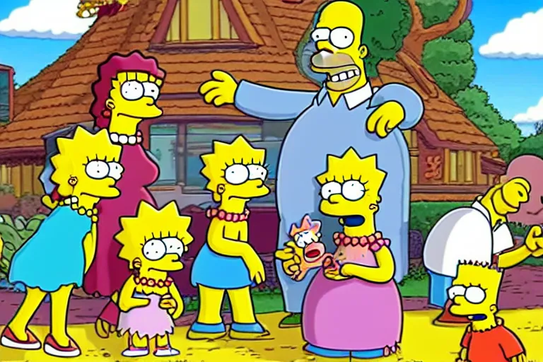 Prompt: still frame from the simpsons treehouse of horror 6 6 6