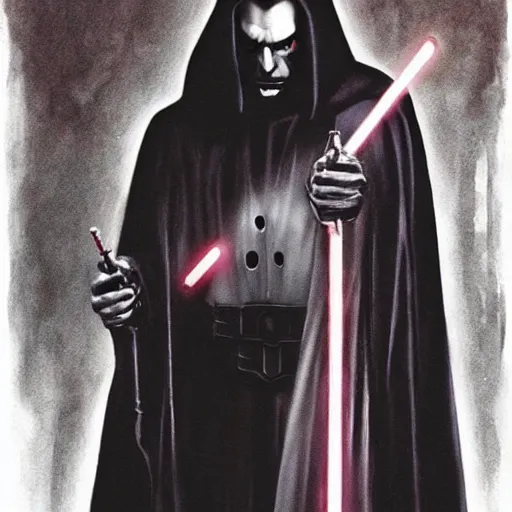 Image similar to peter steele as a sith lord, dark, austere, sinister