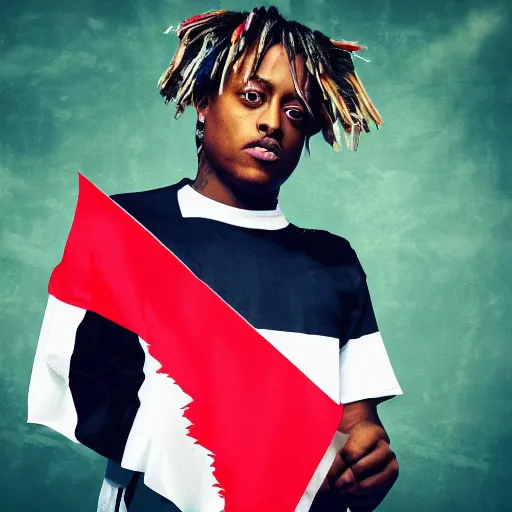 Prompt: juice wrld holding up a germany flagdigital art 4 k the detailed super realistic