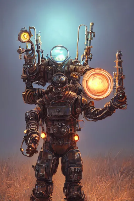 Prompt: hardmesh retro futurist steampunk spider fallout 7 6 power armor, hyper realistic, art cover, official fanart behance hd artstation by jesper ejsing, by rhads, makoto shinkai, final fantasy, unreal engine highly rendered, global illumination, radiant light, intricate environment radiating a glowing aura global illumination ray tracing hdr