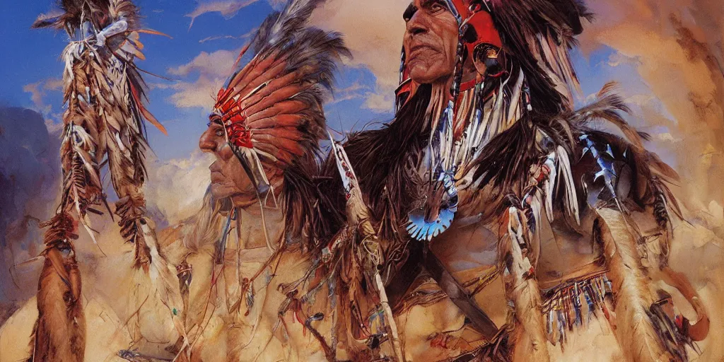 Image similar to of Native American Chief by Peter Andrew Jones and Peter Gric