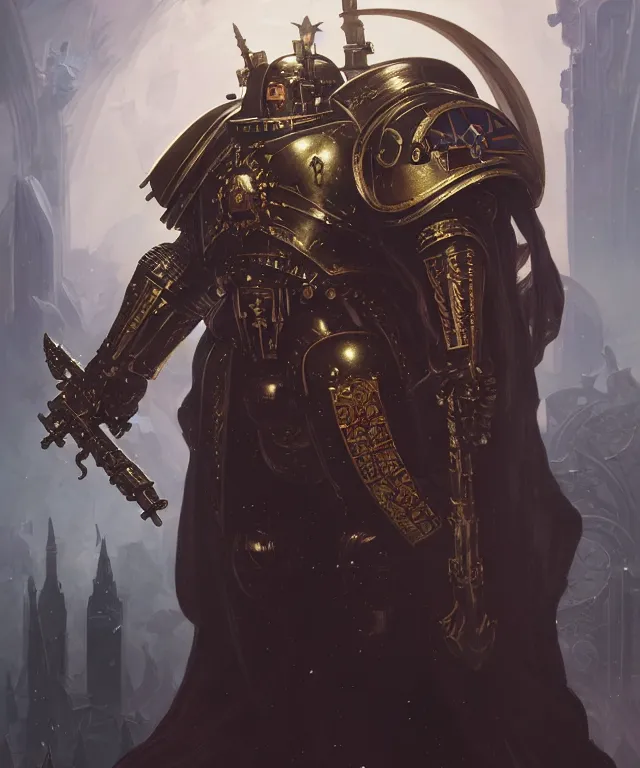 Image similar to Sir Keir Starmer as Warhammer 40k Emperor, portrait, fantasy, intricate, elegant, highly detailed, digital painting, artstation, concept art, smooth, sharp focus, illustration, art by artgerm and greg rutkowski and alphonse mucha