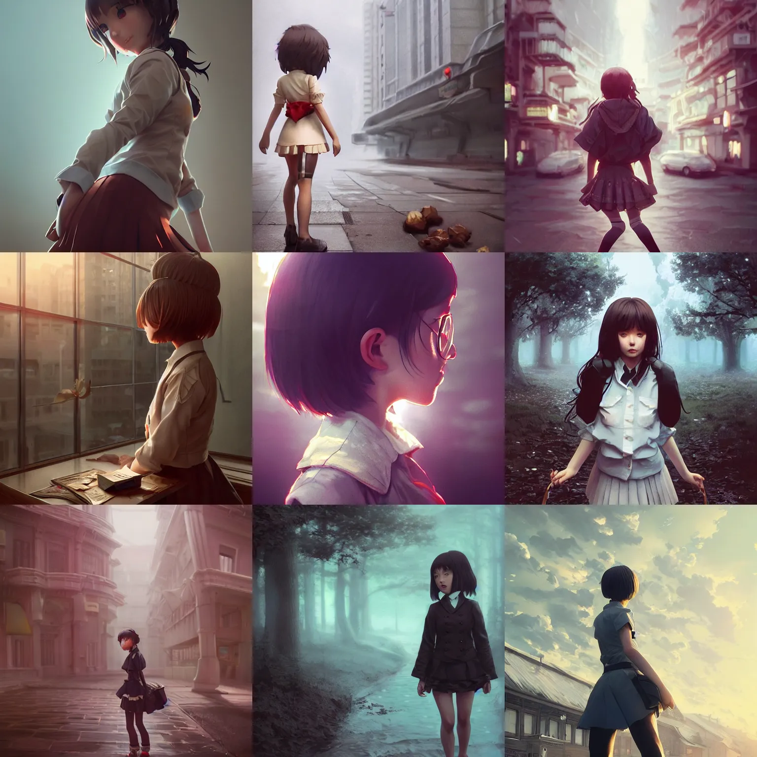 Image similar to insanely detailed. instagram photo, kodak portra. by wlop, ilya kuvshinov, krenz cushart, greg rutkowski, pixiv. zbrush sculpt, octane, maya, houdini, vfx. schoolgirl by ayami kojima. cinematic dramatic atmosphere, sharp focus, volumetric lighting.