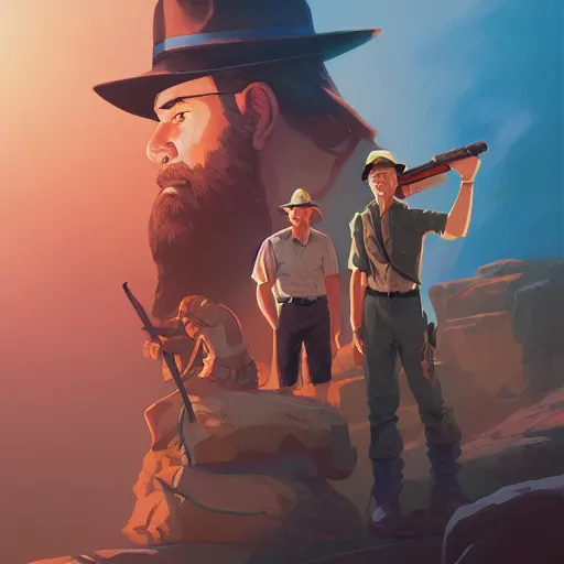 Prompt: hero world raiders of the lost ark 1 9 8 1, behance hd by jesper ejsing, by rhads, makoto shinkai and lois van baarle, ilya kuvshinov, rossdraws global illumination