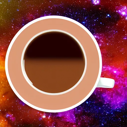 Image similar to A cup of coffee with the universe contained on it, highly detailed, 8k