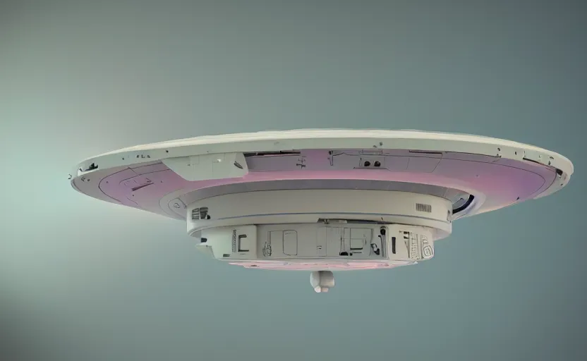 Prompt: a pastel color secret ufo hangar s - 4, extremely intricate and detailed 8 k cinematic lighting, hyper realism