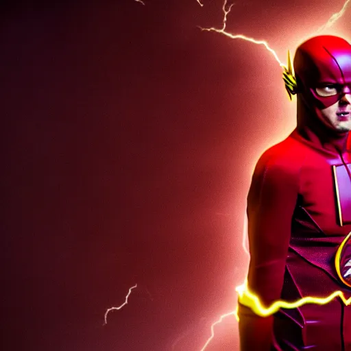 Image similar to adam scott as the flash, photo, detailed, 4 k