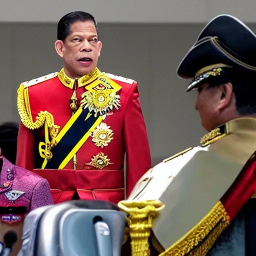 Image similar to King Vajiralongkorn as a Marvel villain