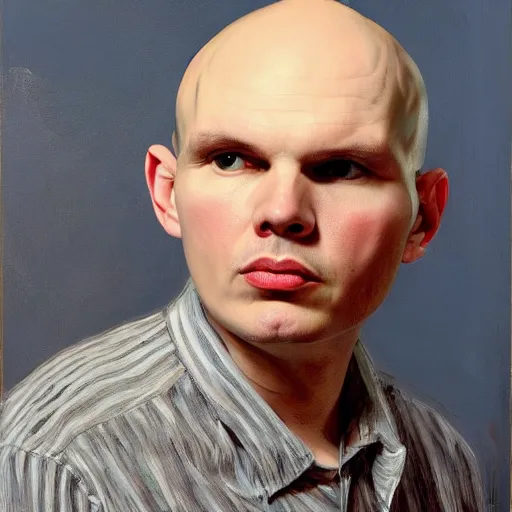 Image similar to high quality high detail painting by lucian freud, hd, billy corgan