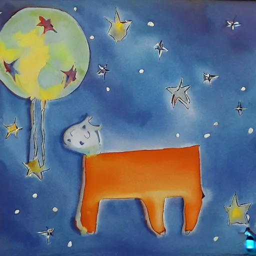Prompt: cow in space by laurel d austin