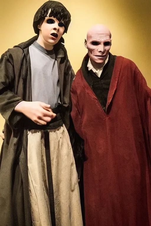 Prompt: Lord Voldemort hanging out with Vecna from Stranger Things,