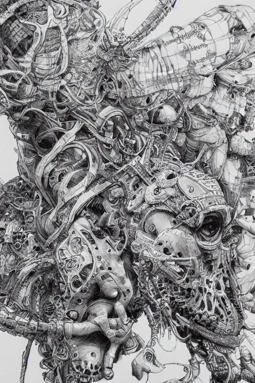 Image similar to The world's most intricate and detailed drawing by Kim Jung GI. HD.