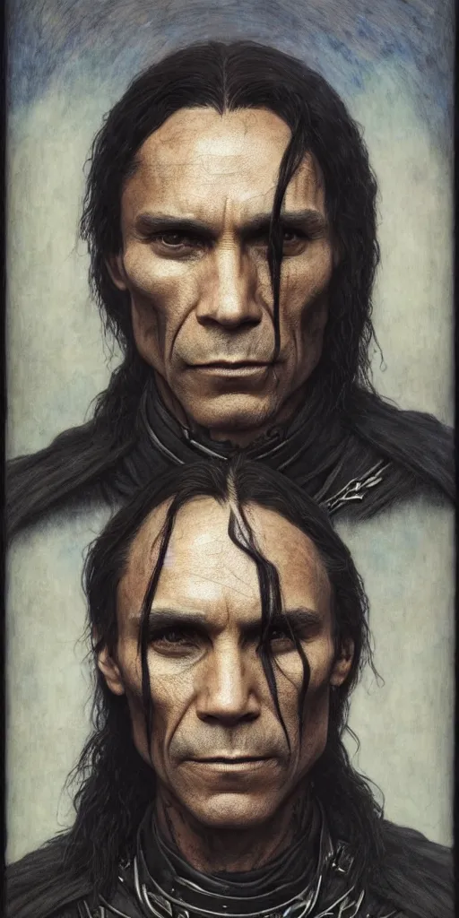 Prompt: zahn mcclarnon, thief, underworld boss, tattoos, crime, dungeons and dragons, fame of thrones masterpiece by edgar maxence and ross tran and michael whelan, gustav dore, 8 k, octane render