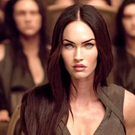 Image similar to Still of Megan Fox on the Jedi Council, Star Wars | Cinematic Lighting, beautiful composition, 8K resolution