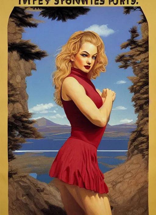 Image similar to twin peaks poster art, portrait of talyor swift cheerleader by michael whelan, rossetti bouguereau, retro, nostalgic, old fashioned