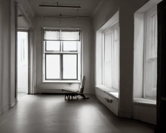 Liminal space, clean floor and walls, dimly lit by | Stable Diffusion ...