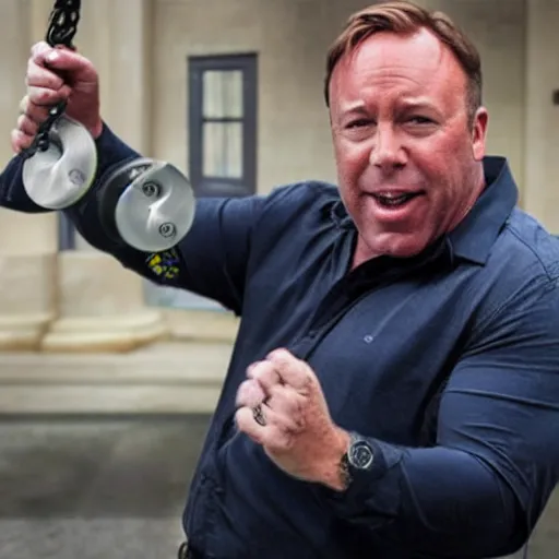 Image similar to Alex Jones swings a yo-yo