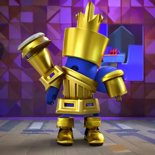 Image similar to Clash Royale robot, UHD, hyperrealistic render, 4k, highly detailed