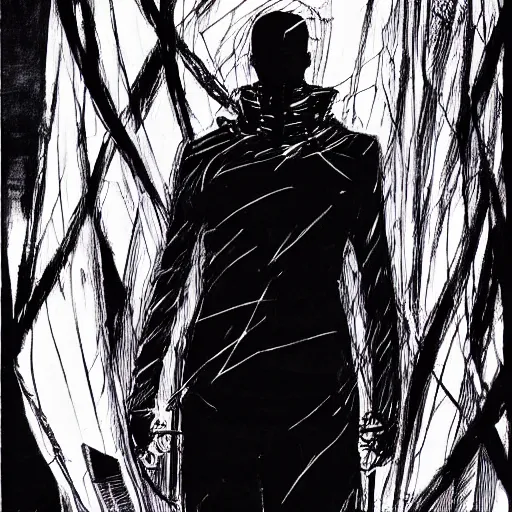 Image similar to Joe Biden looking sinister, by Tsutomu Nihei, highly detailed