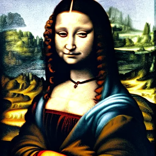 Image similar to photo of hairy furry gioconda, art by leonardo da vinci