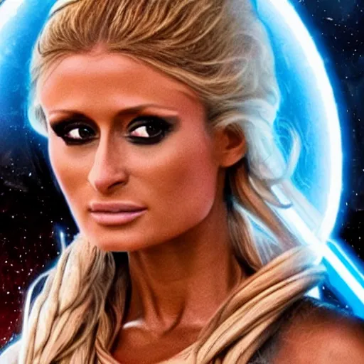 Image similar to First image from Star Wars Skywalker starring Paris Hilton (2035), 8k, HDR