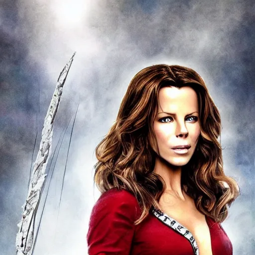 Image similar to kate beckinsale in van helsing, drawn as a cartoon character