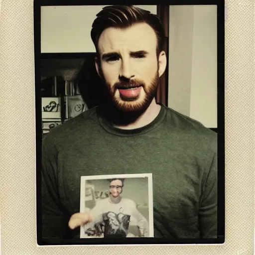 Image similar to polaroid of chris evans