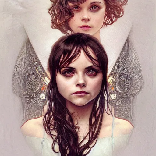 Image similar to amazing lifelike award winning pencil illustration of Christina ricci trending on art station artgerm Greg rutkowski alphonse mucha cinematic