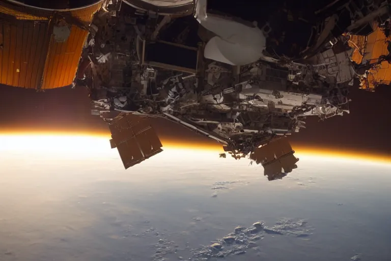 Image similar to photo of earth sunset from the international space station