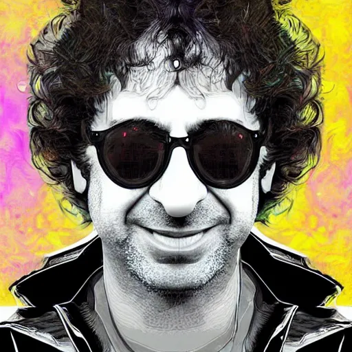 Prompt: gustavo cerati made of the universe, digital art