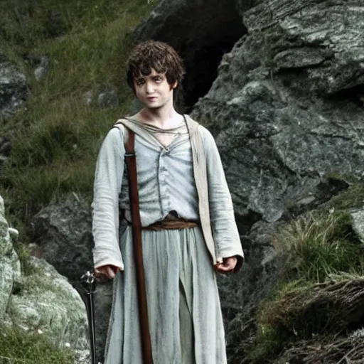 Prompt: Film still of Daniel Radcliffe as Frodo in Lord of the Rings: The Return of the King