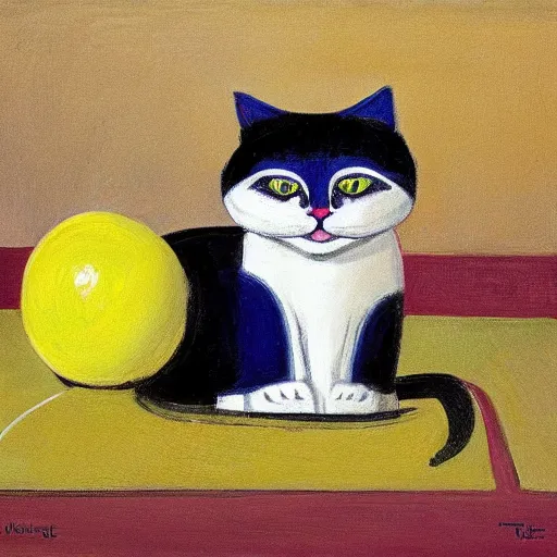 Prompt: Cats celebrate international Cat Day by Wayne Thiebaud