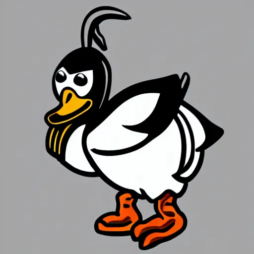 Image similar to twitch chat emote version of a duck, simple white background