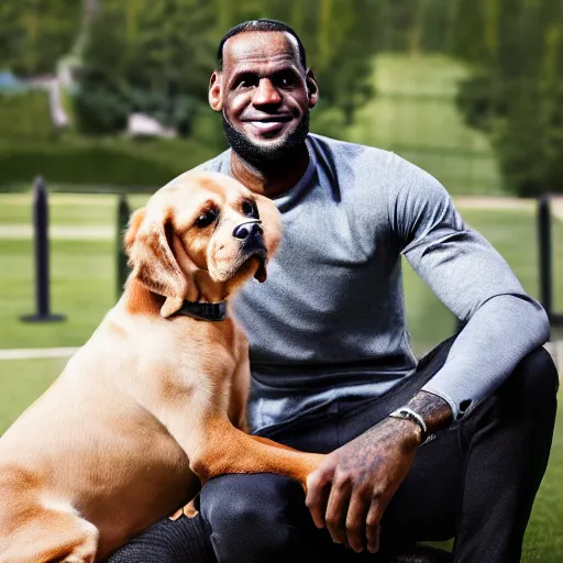 Image similar to lebron james with that dog in him, professional photograph, hd quality, high quality 4 k quality, 8 k quality, high detail