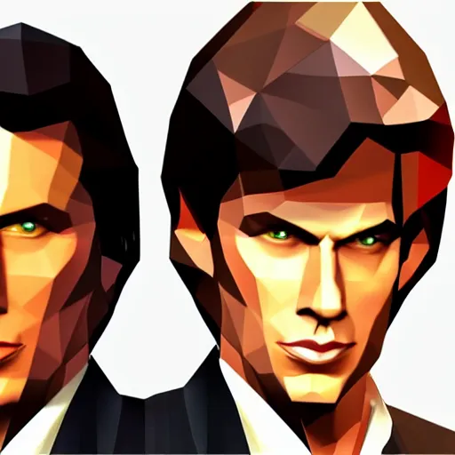 Image similar to low poly john travolta in goldeneye 64 cover art