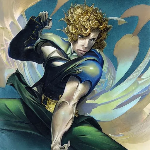 Portrait of Dio Brando from Jojo's Bizarre Adventure, Stable Diffusion