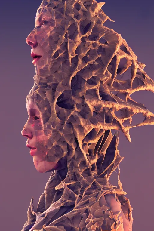 Image similar to fractal people, trending on Artstation, 4k, unreal engine