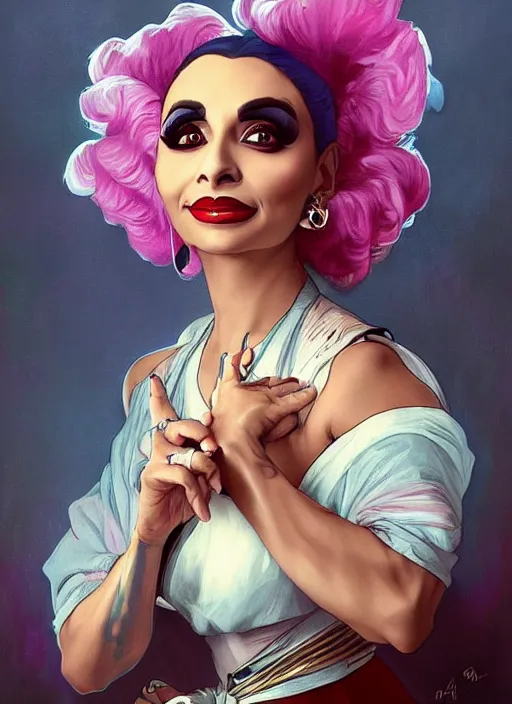 Image similar to bianca del rio, painting by artgerm and greg rutkowski and alphonse mucha